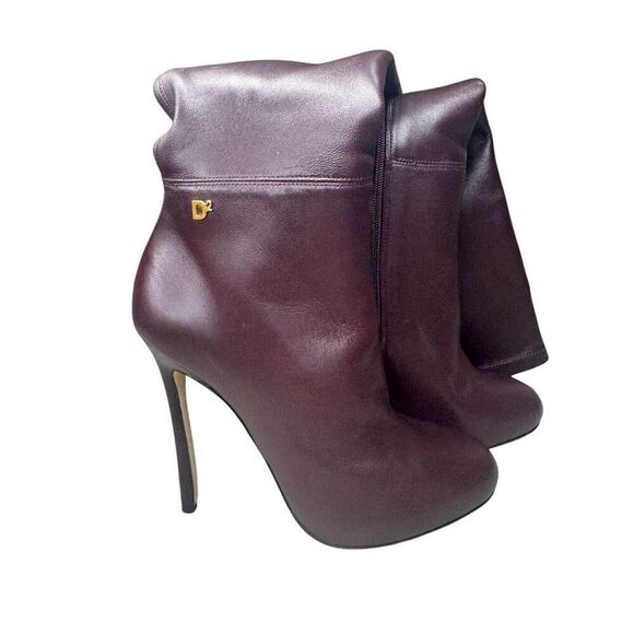 NWT DSQUARED2 burgundy boots size 36EU/ US 6 - Picture 7 of 14